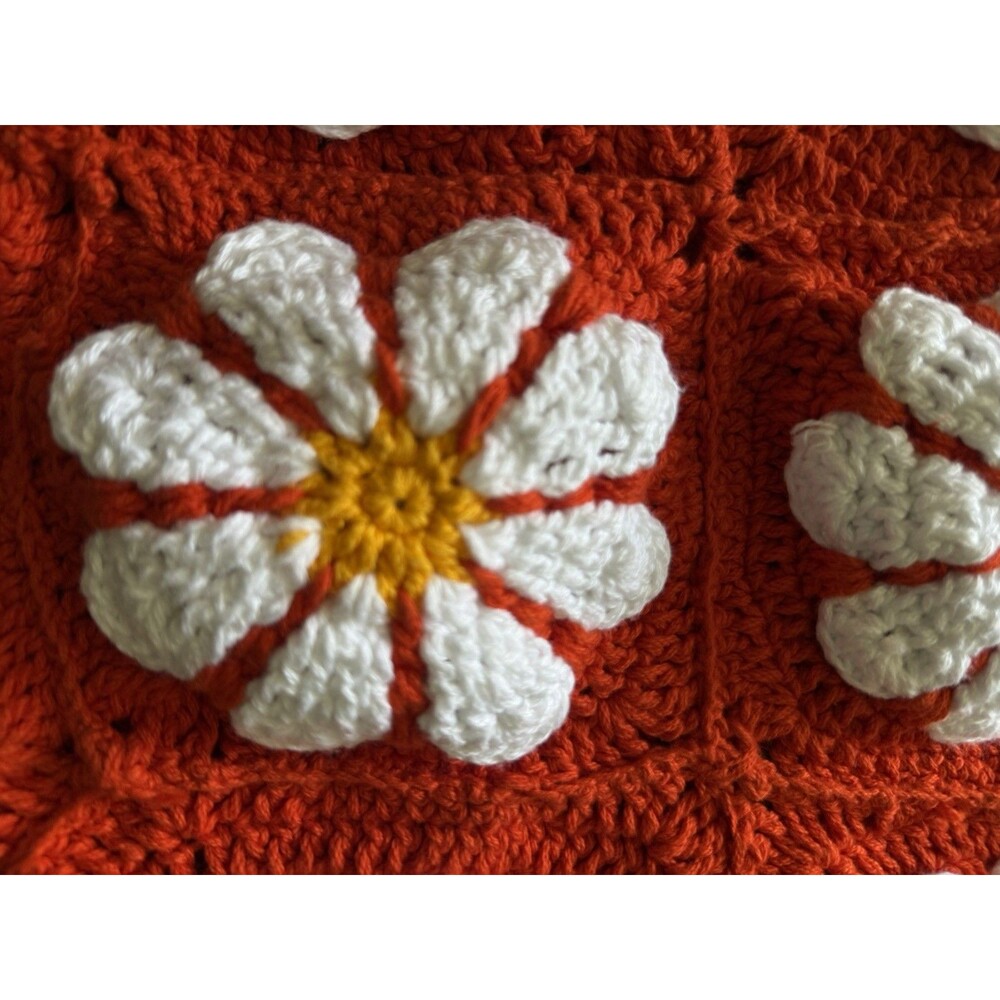 Hand Crocheted Daisy Shoulder Bag + Adjustable Strap | Mom Gift | Boho | Hippie - Picture 7 of 9